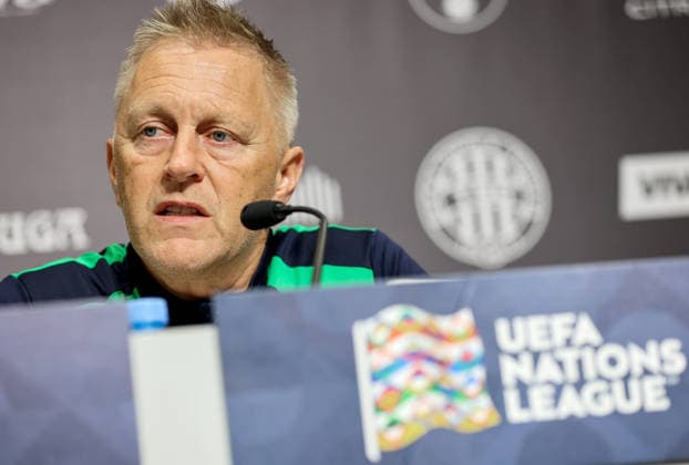 Republic of Ireland press conference, PK, Pressekonferenz TSC Arena, BaÄka Topola, Serbia 3 10 2026 Manager Heimir Hallgrimsson Heimir Hallgrimsson 3 10 2026  Copyright: xx RB1_3470