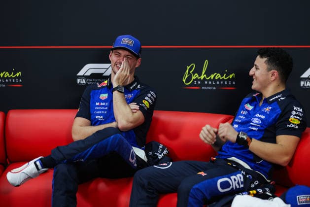 F1 - BAHRAIN GRAND PRIX IN MALAYSIA 2026 press conference, PK, Pressekonferenz VERSTAPPEN Max (nld), Red Bull Racing Ford RB22, HADJAR Isack (fra), Red Bull Racing Ford RB22, portrait during the 2026 Formula 1 Bahrain Grand Prix in Malaysia, 16th round of the 2026 Formula One World Championship, WM, Weltmeisterschaft from October 2 to 4, 2026 on the Sepang International Circuit, in Sepang, Malaysia - SepangMalaysia Copyright: xANTONINxVINCENTx