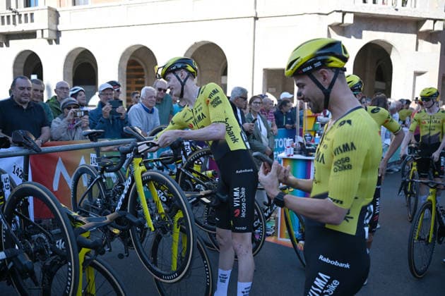 03-10-2026 Giro Dell emilia; 2026, Visma - Lease A Bike; Jorgenson, Matteo; Campenaerts, Victor; Ferrara;