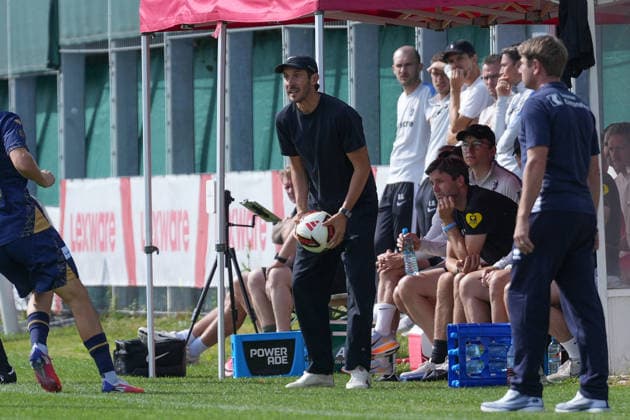 Julian Schuster, SC Freiburg, Coach on the Field, Germany, Soccer, Friendly Match, SC Freiburg vs. FC Lucerne, October 3, 2026, Europa-Park Stadium, Training Field, Freiburg, Europa-Park Stadium, Training Field, Baden-Württemberg, Germany Copyright: xArnexAmbergx