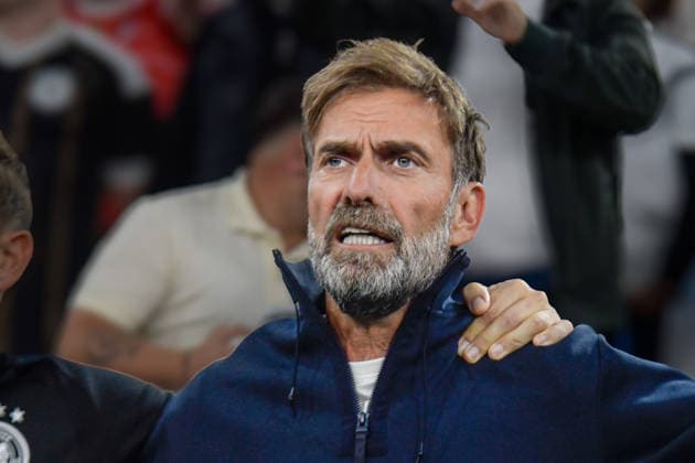 Jürgen Klopp, Germany Coach: Facial Expressions, Strong Emotion, Contemplative During the National Anthem, October 1, 2026 ¢ Soccer ¢ Nations League ¢ Germany vs. Serbia, Allianz Arena, Munich, Bavaria, Germany Copyright: xpepphotox xHorstxMauelshagenx pep00321, pep_20261001_hm