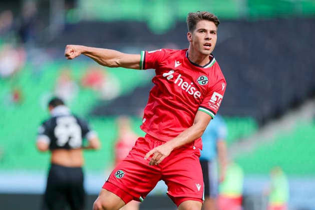 Franz Roggow of Hannover 96 celebrates his goal to make it 2–0 during the friendly match between Hannover 96 and SC Verl, Heinz von Heiden Arena on October 3, 2026, in Hannover, Germany. Photo by Marco Steinbrenner, DeFodi Images. Franz Roggow of Hannover 96 celebrates after scoring his team’s second goal during the friendly match between Hannover 96 and SC Verl at Heinz von Heiden Arena on October 3, 2026 in Hannover, Germany. Photo by Marco Steinbrenner, DeFodi Images. Photo by Marco Steinbrenner, DeFodi Images.
