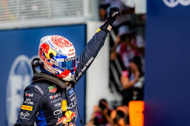 2026 Malaysian GP - Sepang Circuit - Pilots MAX VERSTAPPEN 1 (NED) of Oracle Red Bull Racing (Red Bull Racing RB22) celebrating his 49th Pole position in F1 after qualifying on Saturday during the 2026 Formula 1 Gulf Air Bahrain Grand Prix in Malaysia at Sepang International Circuit in Kuala Lumpur, Malaysia, on October 3, 2026. Photo by Antoine Lapeyre Reveries Agency ABACAPRESS.COM Kuala Lumpur Malaysia Copyright: xAntoinexLapeyre ReveriesxAgency ABACAx