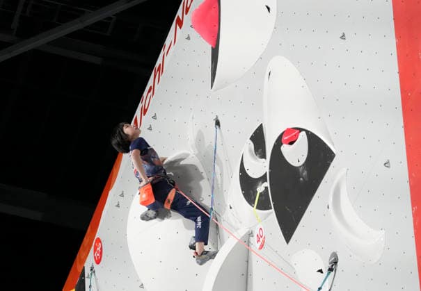 (261003) -- NAGOYA, Oct. 3, 2026 -- Mori Ai of Japan competes during the women s lead final of climbing at 20th Asian Games Aichi-Nagoya 2026 in Nagoya, Japan, Oct. 3, 2026. ) (SP)JAPAN-NAGOYA-ASIAN GAMES-SPORT CLIMBING-WOMEN S LEAD ZhouxMi