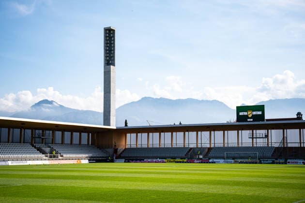 October 3, 2026, Soccer, 2026–2027 Season, Friendly Match, SC Austria Lustenau vs. FC Schalke 04, Overview of Sun Minimeal Arena, xRHR PHOTO YYx Copyright: KROEGER RHR-FOTOx RHR-FOTO YY