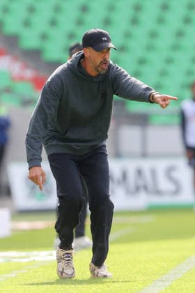 October 3, 2026, xtgx, Soccer friendly match, Hannover 96 vs. SC Verl; from left: Sandro Wagner, Hannover coach, giving instructions, gesturing with his arms, DFL and DFB regulations prohibit any use of photographs as image sequences and or quasi-video, Hannover