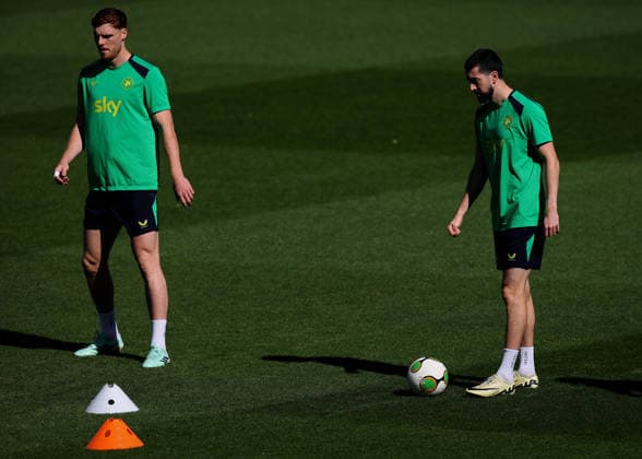 Republic of Ireland Squad Training, TSC Arena, BaÄka Topola, Serbia 3 10 2026 Jake O Brien and Finn Azaz Jake O Brien and Finn Azaz 3 10 2026  Copyright: xx RB1_5206
