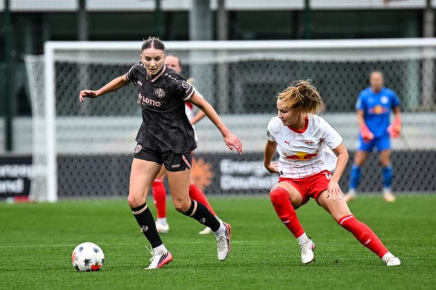Soccer I Women s I 2026–2027 Season I Bundesliga I Matchday 6 I RB Leipzig 1 FSV Mainz 05 I October 3, 2026 Gentiana Fetaj 7, 1 FSV Mainz 05, Annabel Schasching 16, Rasenballsport Leipzig (RB Leipzig) Training Center, Cottaweg 7, Saxony, Germany Copyright: xLobeca InesxHähnelx