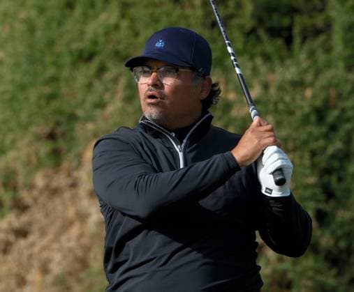 UK: The Alfred Dunhill Links Championship at Kingsbarns, St Andrews, Scotland on 03 October 2026: Pictured: Actor Michael Pev±a on the 10th tee at Kingsbarns during the third round of the Alfred Dunhill Links Championship 2026 St Andrews Kingsbarns Scotland Scotland Copyright: xAlexxToddx