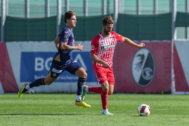 Friendly Match: SC Freiburg vs. FC Luzern, October 3, 2026—Lucas Höler of SC Freiburg, No. 9, scoring his goal to make it 4–1 in the friendly match between SC Freiburg and FC Luzern at Europa-Park Stadium, October 3, 2026 DFB and DFL regulations prohibit any use of photographs as image sequences and or quasi-video. Copyright: xBEAUTIFULxSPORTS Boscox
