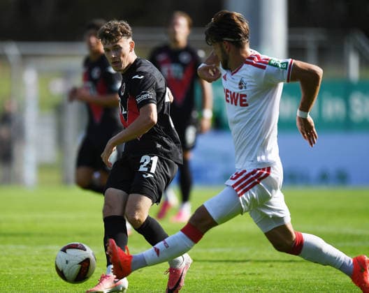 October 3, 2026, xophax, Soccer, Bundesliga 1, 1. FC Köln, International Break, Friendly Match: Viktoria Köln vs. 1. FC Köln, Lucas Wolf (Viktoria, left) and Jan Thielmann (1. FC Köln, right)