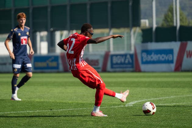 October 3, 2026, xjyhynx, Soccer Friendly, SC Freiburg vs. FC Luzern, from left: Bismark Adomah takes a shot at goal in the 52nd minute, SC Freiburg, Freiburg