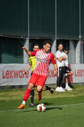 October 3, 2026, xjyhynx, Soccer Friendly Match, SC Freiburg vs. FC Lucerne, from left: Leon Catch 53, SC Freiburg dribbling in Freiburg
