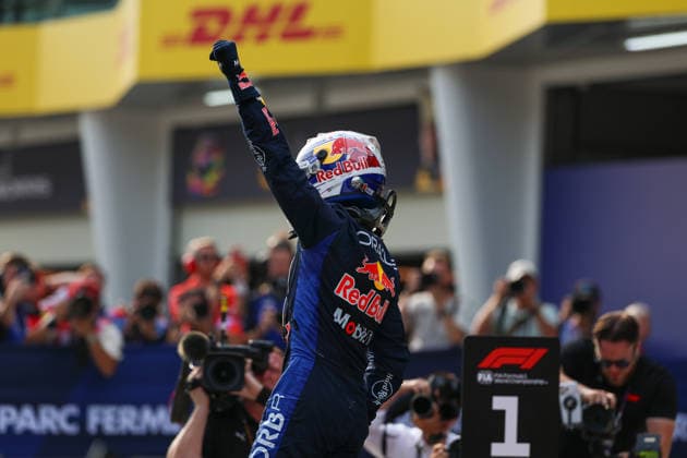 (261003) -- SEPANG, Oct. 3, 2026 -- Pole position qualifier Red Bull s Max Verstappen of the Netherlands celebrates after the qualifying session of the Formula One Bahrain Grand Prix at the Sepang International Circuit near Kuala Lumpur, Malaysia, Oct. 3, 2026. (Photo by Qian Jun Xinhua) (SP)MALAYSIA-SEPANG-F1-BAHRAIN GRAND PRIX 2026-QUALIFYING YuanxRui 