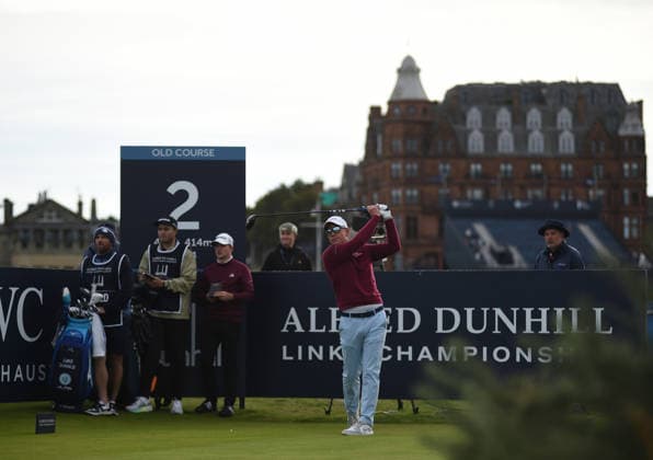 Alfred Dunhill Links Championship Luke Donald tees off the 2nd hole during the Alfred Dunhill Links Championship at St Andrews, St Andrews 03 10 2026 UK Newspapers OUT Copyright: xKrisxCargillx FIL-24023-0020