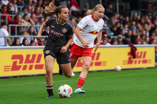 Germany Soccer Google Pixel Women s Bundesliga 2026 2027, Matchday 6: RB Leipzig vs. FSV Mainz 05, RB Leipzig Training Center, Leipzig, Kara Bathmann (1) FSV Mainz 05 Women, 4 on the ball Copyright: xLucasxWalterx