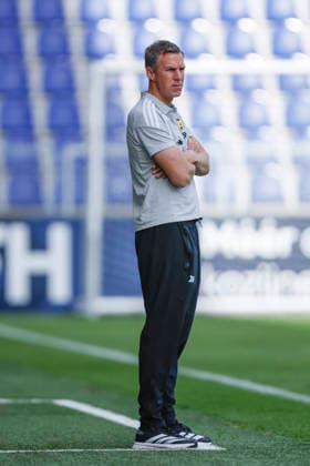 October 3, 2026, Stadionplein, Leeuwarden, GER, Friendly Match: SV Meppen vs. SC Cambuur, Coach Johan Plat. DFL REGULATIONS PROHIBIT ANY USE OF PHOTOGRAPHS AS IMAGE SEQUENCES AND OR QUASI-VIDEO. Leeuwarden, Friesland, Netherlands, Stadionplein