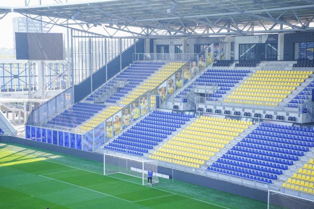 Dutch Soccer, International Friendly, International Break, 3rd Division, Eredivisie, 2026–2027 Season, Kooi Stadium, Leeuwarden, Netherlands, Saturday, October 3, 2026, SC Cambuur Leeuwarden vs. SV Meppen. The Kooi Stadium has a capacity of 15,000 and opened in August 2024. Copyright: xMichelxWittex