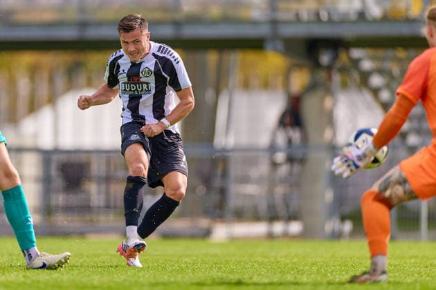 Shot on goal by Michael Kleinschrodt, VfR Aalen, September 9, Germany, VfR Aalen vs. FSV Frankfurt, Soccer, Regionalliga Southwest Men, Matchday 10, 2026–2027 season, October 3, 2026, Germany, VfR Aalen vs. FSV Frankfurt, Soccer, Regionalliga Southwest Men, Matchday 10, 2026–2027 season, October 3, 2026, Aalen Copyright: xEibner-Pressefoto GeraldxOelze-dexStoppanyx EP_ODS