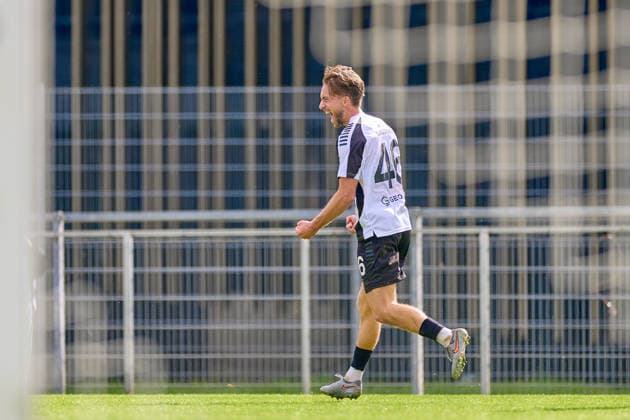 Gianluca Gaudino of VfR Aalen celebrates his goal in the 46th minute, giving Aalen a 1–0 lead (GER), VfR Aalen vs. FSV Frankfurt, Soccer, Regionalliga Southwest Men, Matchday 10, 2026–2027 season, October 3, 2026, Germany, VfR Aalen vs. FSV Frankfurt, soccer, Regionalliga Southwest Men, Matchday 10, 2026–2027 season, October 3, 2026, Aalen Copyright: xEibner-Pressefoto GeraldxOelze-dexStoppanyx EP_ODS