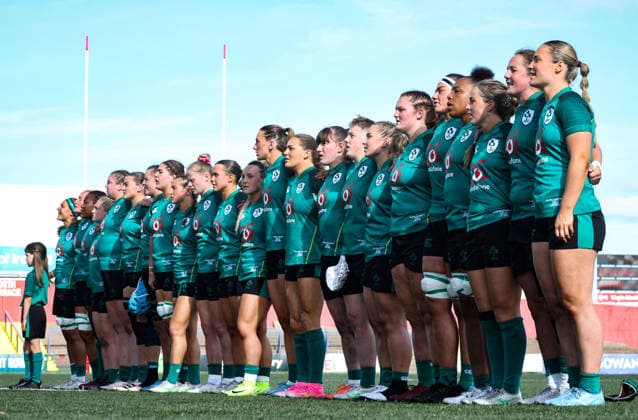 Women s International Test Match, Virgin Media Park, Cork 3 10 2026 Ireland vs Japan Ireland stand for the national anthem Ireland stand for the national anthem 3 10 2026 Copyright: xx DC91059 copy