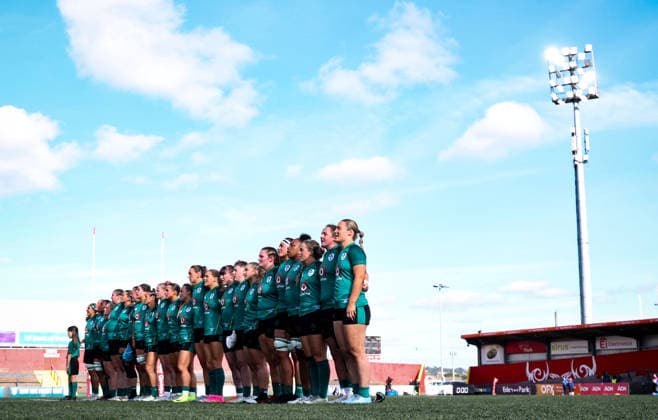 Women s International Test Match, Virgin Media Park, Cork 3 10 2026 Ireland vs Japan Ireland stand for the national anthem Ireland stand for the national anthem 3 10 2026 Copyright: xx DC91074 copy