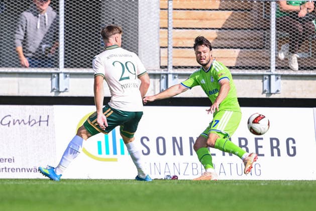 October 3, 2026, Soccer, 2026–2027 Season, Friendly Match, SC Austria Lustenau vs. FC Schalke 04, Niklas Pertlwieser (SC Austria Lustenau), Adrian Gantenbein (FC Schalke 04) xRHR PHOTO YYx Copyright: KROEGER RHR-FOTOx RHR-FOTO YY