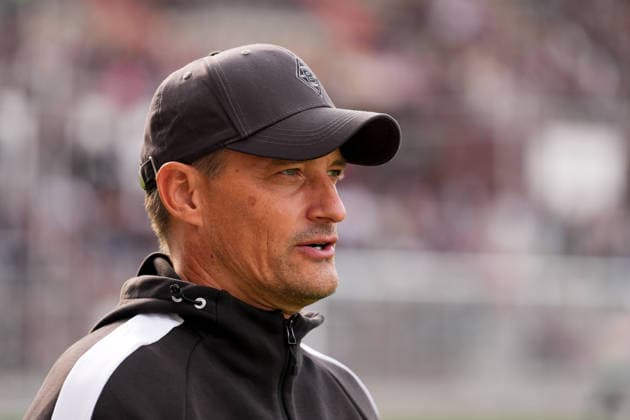October 3, 2026, xydrx, Men s, Soccer, Friendly Match, FC St. Pauli vs. Borussia Mönchengladbach, 2026–2027 Season, Millerntor Stadium, Alexander Blessin, Head Coach of Borussia Mönchengladbach. DFB regulations prohibit any use of photographs as image sequences and or quasi-video. Copyright: HMBxMedia YannisxDreimann