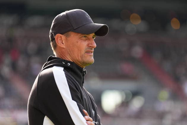 October 3, 2026, xydrx, Men s, Soccer, Friendly Match, FC St. Pauli vs. Borussia Mönchengladbach, 2026–2027 Season, Millerntor Stadium, Alexander Blessin, Head Coach of Borussia Mönchengladbach. DFB regulations prohibit any use of photographs as image sequences and or quasi-video. Copyright: HMBxMedia YannisxDreimann