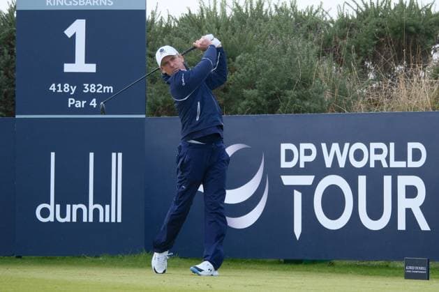 UK: The Alfred Dunhill Links Championship at Kingsbarns, St Andrews, Scotland on 03 October 2026: Pictured: Charles Howell III (USA) on the 1st tee at Kingsbarns during the third round of the Alfred Dunhill Links Championship 2026 St Andrews Kingsbarns Scotland Scotland Copyright: xAlexxToddx