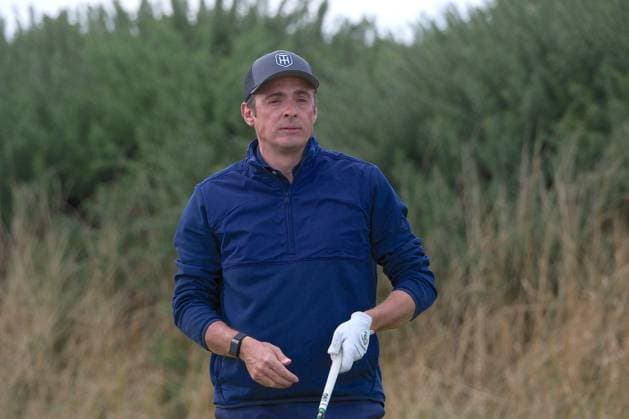 UK: The Alfred Dunhill Links Championship at Kingsbarns, St Andrews, Scotland on 03 October 2026: Pictured: Businessman Tom Hartley Jr on the 1st tee at Kingsbarns during the third round of the Alfred Dunhill Links Championship 2026 St Andrews Kingsbarns Scotland Scotland Copyright: xAlexxToddx