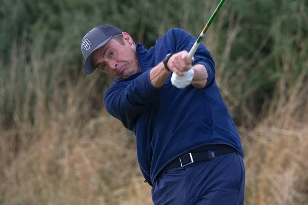 UK: The Alfred Dunhill Links Championship at Kingsbarns, St Andrews, Scotland on 03 October 2026: Pictured: Businessman Tom Hartley Jr on the 1st tee at Kingsbarns during the third round of the Alfred Dunhill Links Championship 2026 St Andrews Kingsbarns Scotland Scotland Copyright: xAlexxToddx
