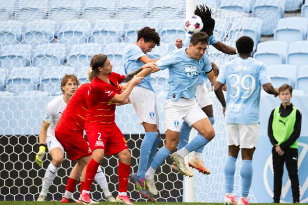 October 3, 2026: Leon da Silva, Yanis Danielov Karabelyov, and Israel Anum of Malmö FF during the friendly match between Malmö FF and FC Nordsjælland on October 3, 2026 in Malmö. Photo by Avdo Bilkanovic, BILDBYRAN COP 115 AB0391. soccer, football, fotball, practice match, friendly match, Malmö FF, FC Nordsjälland, bbeng Copyright: AVDOxBILKANOVIC BB261003AB079