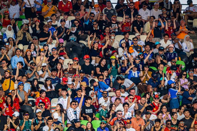 IPA89258293 - F1 fans during Saturday s qualifying session for the 2026 Formula 1 Gulf Air Bahrain Grand Prix in Malaysia at the Sepang International Circuit in Sepang, Malaysia. Round 16 of 23 in the 2026 FIA Formula One World Championship, WM, Weltmeisterschaft held October 2–4, 2026. The race was moved from Bahrain to Malaysia and held at the Sepang International Circuit during the 2026 Bahrain Grand Prix in Malaysia, part of the Formula 1 Championship, on October 3, 2026. Copyright: xSrinivasaxKrishnanx xAlessioxDexMarcox xAvens-images.com AvensImages IPAxSportx xx IPA89258293