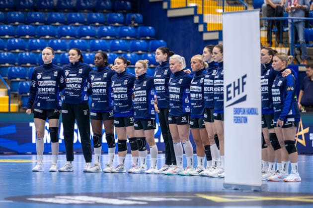 The players of HSG Blomberg Lippe during the team presentation GER, HSG Blomberg Lippe vs. HC Podravka, Handball, EHF Champions League Women, Group Stage, 2026–2027 season, October 3, 2026, GER, HSG Blomberg Lippe vs. HC Podravka, Handball, EHF Champions League Women, Group Stage, 2026–2027 season, October 3, 2026, Lemgo Copyright: xEibner-Pressefoto JanxRollingerx EP_JSK