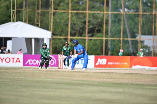 Asian Games 2026 Aichi-Nagoya, Japan Indian Men™s Cricket Team celebrating the victory over Pakistan in the Gold Medal Match held at Asian Games, Nagoya. Silver Pakistan and Srilanka Bronze. Aichi, Nagoya Japan Copyright: xSeshadrixSukumarx