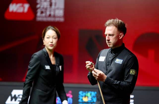 (261003) -- SHENZHEN, Oct. 3, 2026 -- Judd Trump of England looks on during the semifinal against Wu Yize of China at World Snooker Tour Shenzhen Open 2026 in Shenzhen, south China s Guangdong Province, Oct. 3, 2026. ) (SP)CHINA-SNOOKER-SHENZHEN OPEN (CN) LuxHanxin 