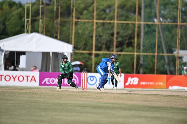 Asian Games 2026 Aichi-Nagoya, Japan Indian Men™s Cricket Team celebrating the victory over Pakistan in the Gold Medal Match held at Asian Games, Nagoya. Silver Pakistan and Srilanka Bronze. Aichi, Nagoya Japan Copyright: xSeshadrixSukumarx