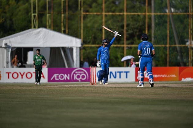 Asian Games 2026 Aichi-Nagoya, Japan Indian Men™s Cricket Team celebrating the victory over Pakistan in the Gold Medal Match held at Asian Games, Nagoya. Silver Pakistan and Srilanka Bronze. Aichi, Nagoya Japan Copyright: xSeshadrixSukumarx