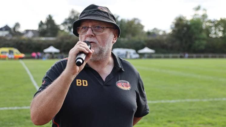 Rugby League International Match between Germany and Malta ** FOR EDITORIAL USE ONLY ** EDITORIAL USE ONLY ** p National coach Bob Doughton of Germany at the international rugby league match between Germany and Malta on October 3, 2026, at the TuS Blankenstein sports field in Hattingen, North Rhine-Westphalia, Germany. Copyright ChristofxKöpsel Copyright: ChristofxKöpsel doc87vc8ymnp3q1gh2u1bhr ,EDITORIAL USE ONLY Copyright: ChristofxKöpsel