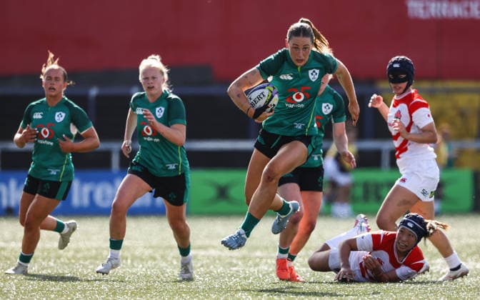 Women s International Test Match, Virgin Media Park, Cork 3 10 2026 Ireland vs Japan Ireland s Anna McGann makes a break Anna McGann makes a break 3 10 2026  Copyright: xx BB3_9736