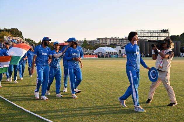 Asian Games 2026 Aichi-Nagoya, Japan Indian Men™s Cricket Team celebrating the victory over Pakistan in the Gold Medal Match held at Asian Games, Nagoya. Silver Pakistan and Srilanka Bronze. Aichi, Nagoya Japan Copyright: xSeshadrixSukumarx