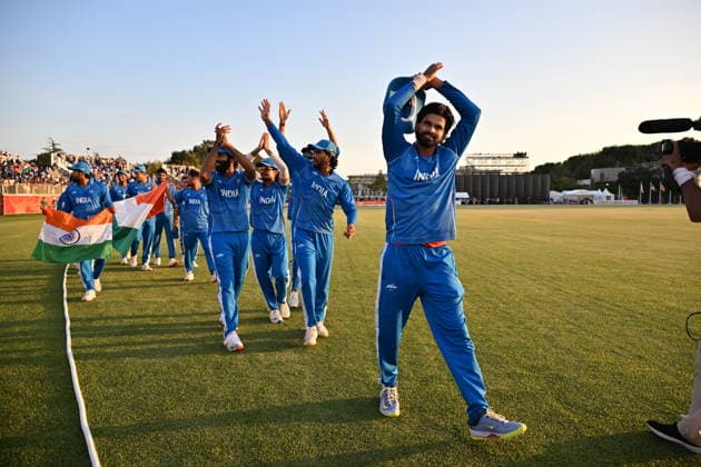 Asian Games 2026 Aichi-Nagoya, Japan Indian Men™s Cricket Team celebrating the victory over Pakistan in the Gold Medal Match held at Asian Games, Nagoya. Silver Pakistan and Srilanka Bronze. Aichi, Nagoya Japan Copyright: xSeshadrixSukumarx