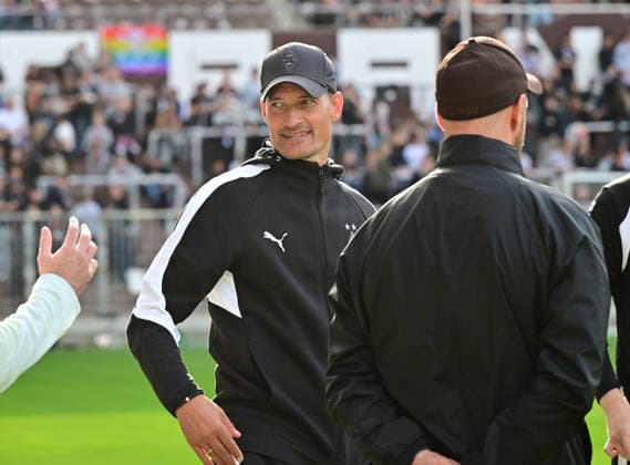 October 3, 2026, GER Soccer, Men, Bundesliga, Friendly Match, 2026–2027 Season, Hamburg, FC St. Pauli vs. Borussia Mönchengladbach; Coach Alexander Blessin; BMG Gladbach returns to the Millerntor; DFB and DFL regulations prohibit any use of photographs as image sequences and or quasi-video; Hamburg Millerntorstadion, Hamburg, Germany Copyright: xnordphotoxGmbH xWitkex