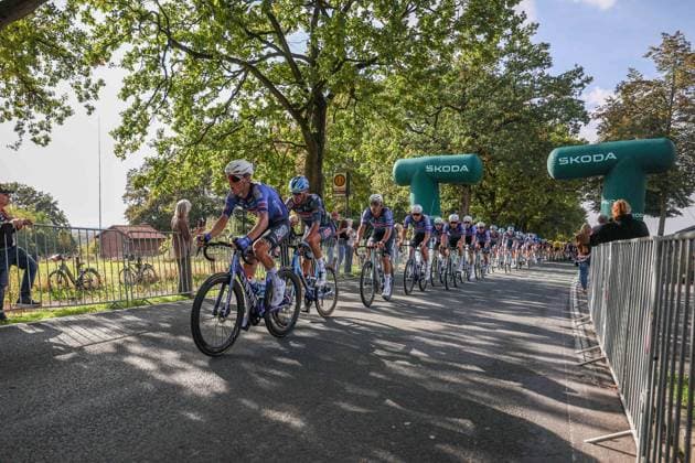 Cycling: UCI ProSeries Men s Elite 20 Sparkassen Münsterland Giro on October 3, 2026. The peloton on the Coesfelder Berg. Siebe Roesem of Alpecin Premier Tech xJRx