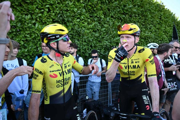 03-10-2026 Giro Dell emilia; 2026, Visma - Lease A Bike; Piganzoli, Davide; Jorgenson, Matteo; Bologna - San Luca;