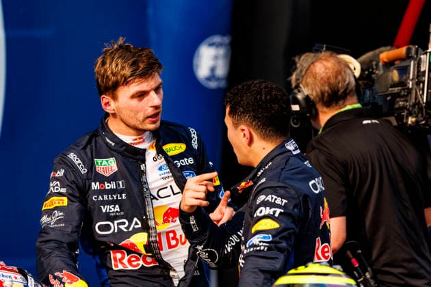 RECORD DATE NOT STATED 3rd October 2026; Sepang IC, Kuala Lumpur, Malaysia; Formula 1, Bahrain Grand Prix, Qualifying Day; Oracle Red Bull Racing driver Max Verstappen of Netherlands, Oracle Red Bull Racing driver Isack Hadjar of France get first and third in Qualifying at the Bahrain Grand Prix StephenxBlackberry
