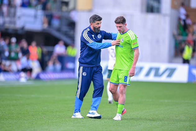 October 3, 2026, Soccer, 2026–2027 Season, Friendly Match, SC Austria Lustenau vs. FC Schalke 04, Coach Miron Muslic (FC Schalke 04), Robin Gosens (FC Schalke 04) xRHR PHOTO YYx Copyright: KROEGER RHR-FOTOx RHR-FOTO YY