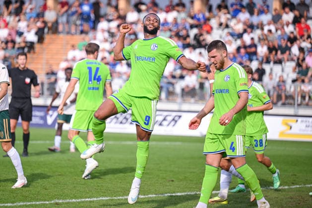October 3, 2026, Soccer, 2026–2027 Season, Friendly Match, SC Austria Lustenau vs. FC Schalke 04, Moussa Sylla of FC Schalke 04 celebrates scoring the goal to make it 0–1, xRHR PHOTO YYx Copyright: KROEGER RHR-FOTOx RHR-FOTO YY