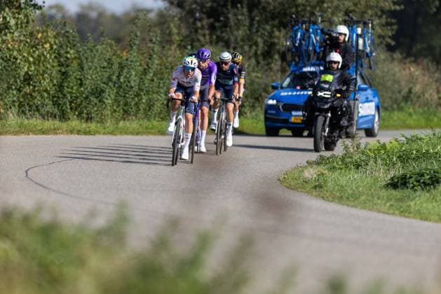 Cycling UCI ProSeries Men s Elite 20 Sparkassen Münsterland Giro on October 3, 2026 The breakaway group with Kelland O Brien (Team Jayco AlUla), Samuele Zoccarato (MBH Bank CSB Telecom), Ward Vanhoof (Team Flanders Baloise), Samuel Leroux (TotalEnergies), Arno Wallenborn (Team Lotto Kern Haus Outlet Montabaur), NoÃ Ury (Team Storck MRW Bau) xJRx